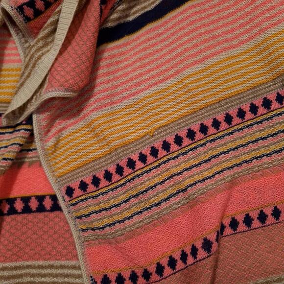 BLUE RAIN Drapey Cardigan Duster Wm S Sleeveless Stripe Knit Vest Boho Aztec - Picture 6 of 9